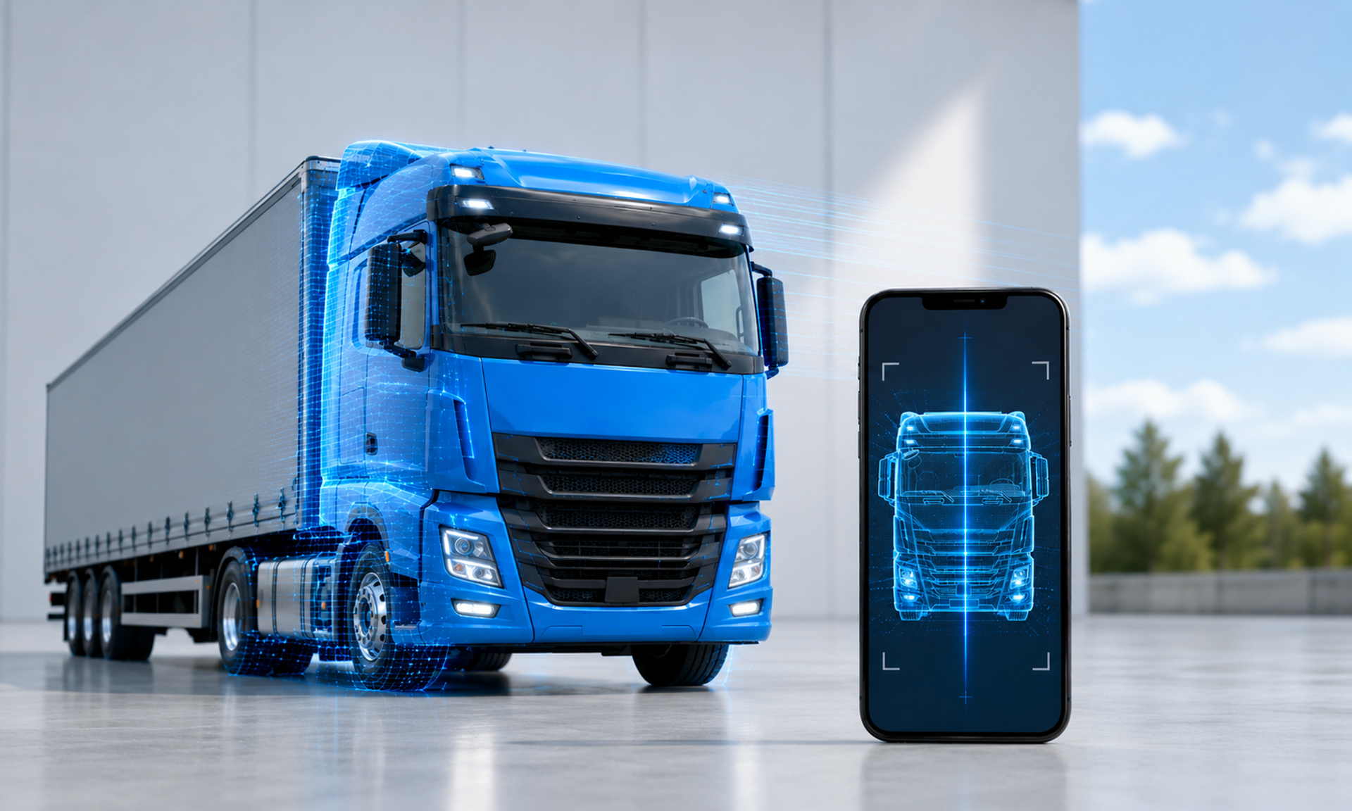 The truck is scanned using Image to CRM.