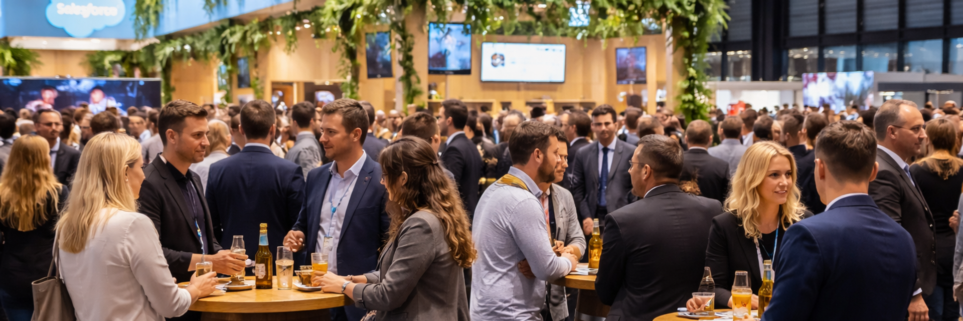 KI-generiertes Bild einer fiktiven Standparty von Salesfive