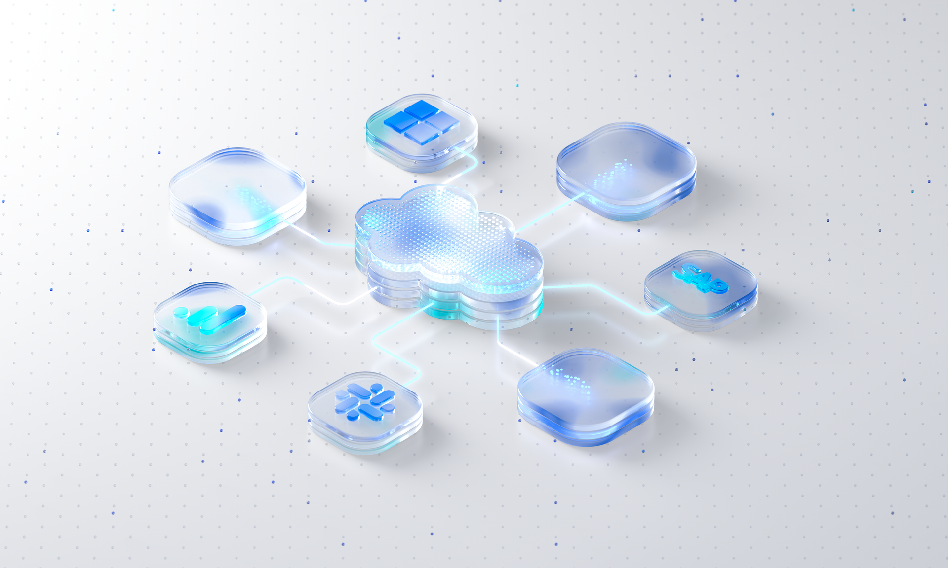 Eine Systemlandschaft, die den Salesfive Service "Integration und Automation" verdeutlichen soll.