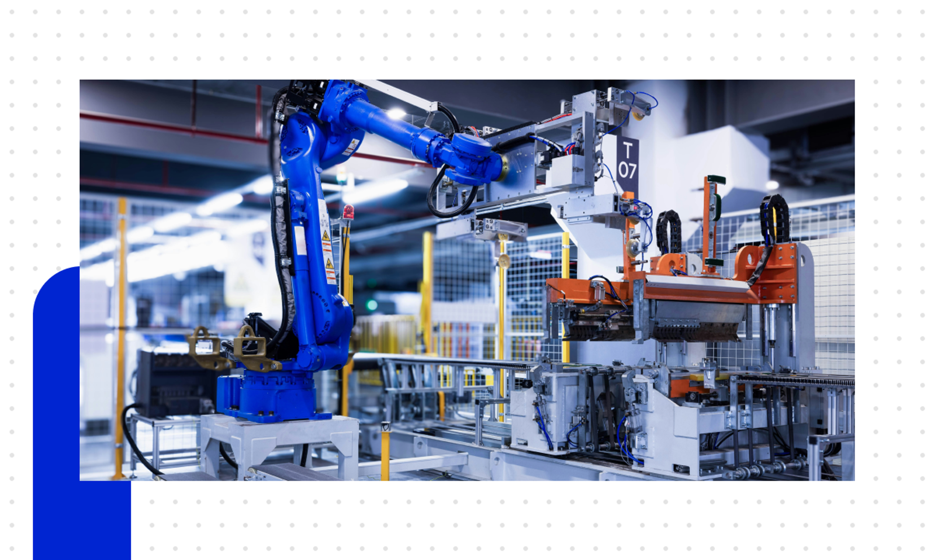 Eine blaue Maschine in der Automotive-Industrie nutzt Predictive Maintenance.