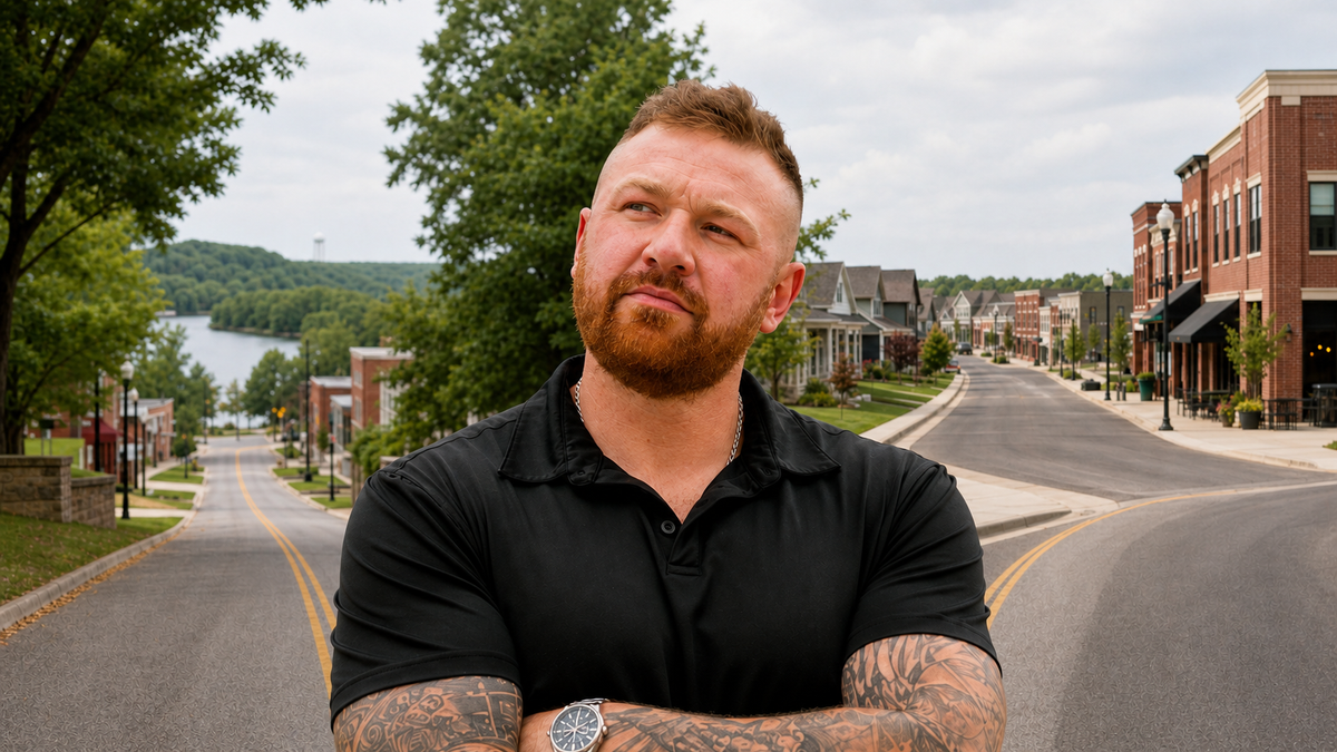 Michael Morris reviews a property comparison worksheet showing jurisdiction maps and due-diligence checklists for Liberty and Parkville Missouri.