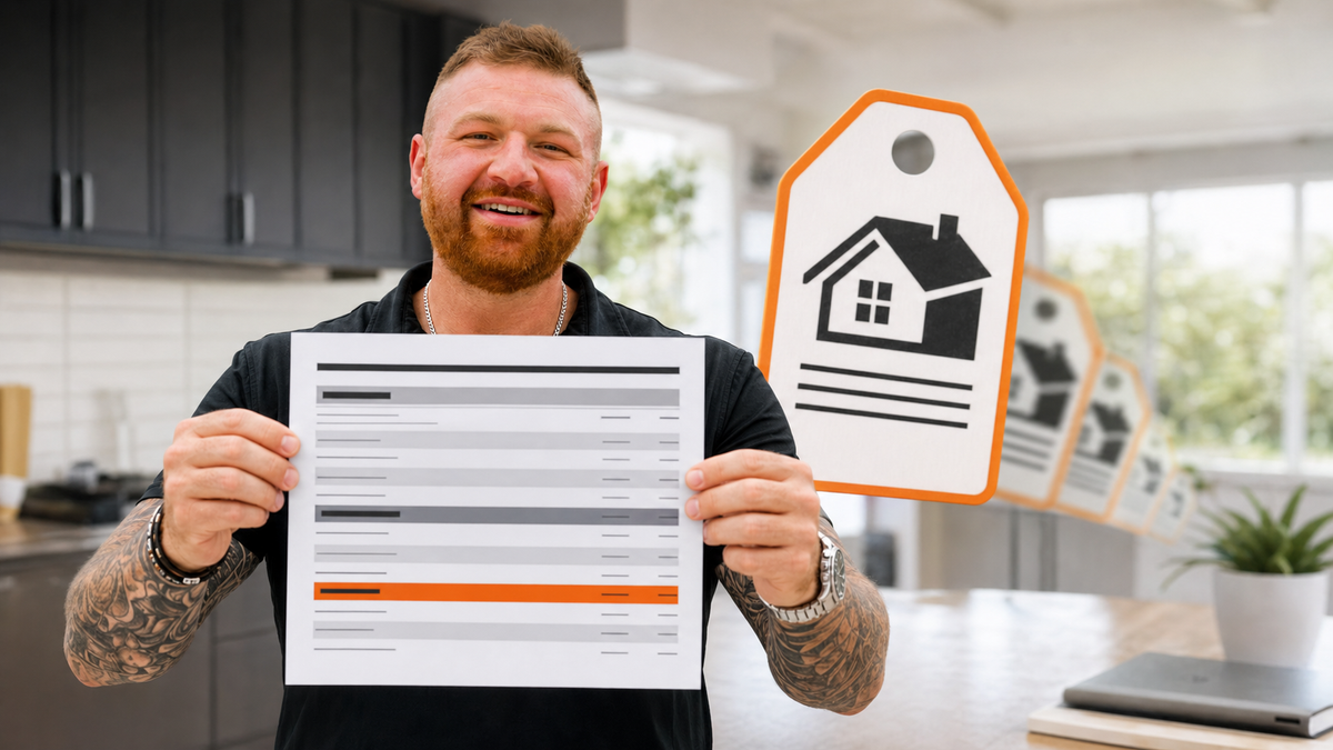 Michael Morris holds a seller net sheet while a list-price tag recedes behind it, emphasizing the numbers that matter before a move.