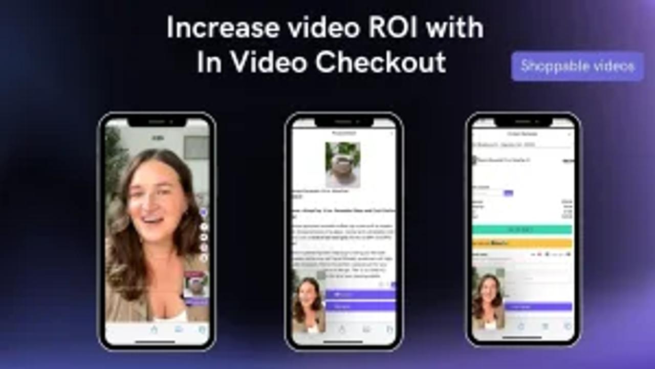 Representation of shoppable video with in video checkout