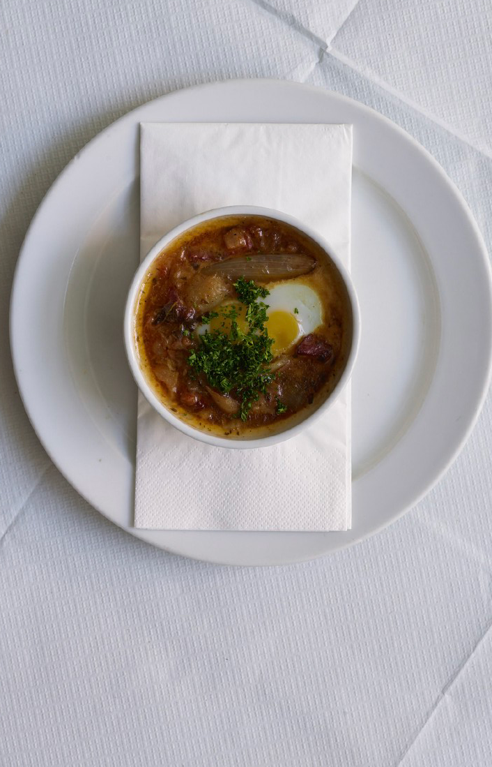 Fergus' Quail Eggs, Trotter and Bacon