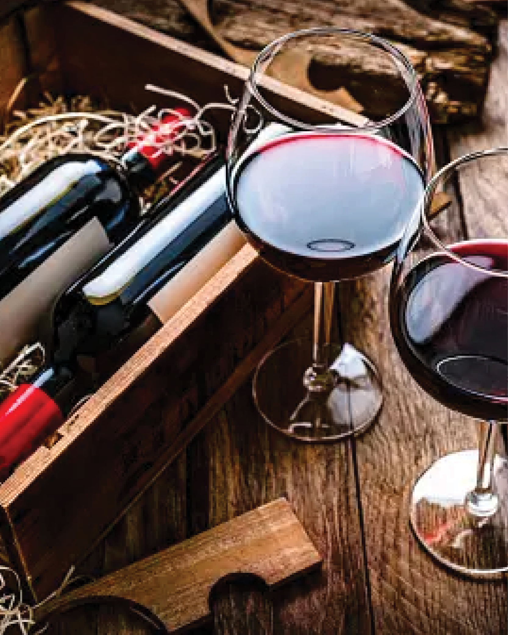 Inside a bottle of wine