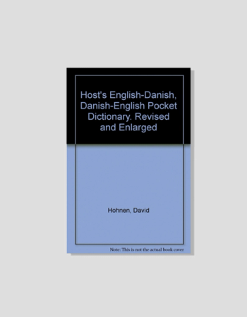 Placeholder cover for 'Host's English-Danish, Danish-English Pocket Dictionary. Revised and Enlarged' by David Hohnen, with a note that it's not the actual book cover.