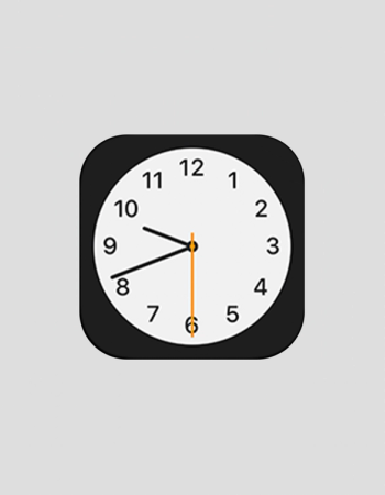 Clock icon showing 8:30.