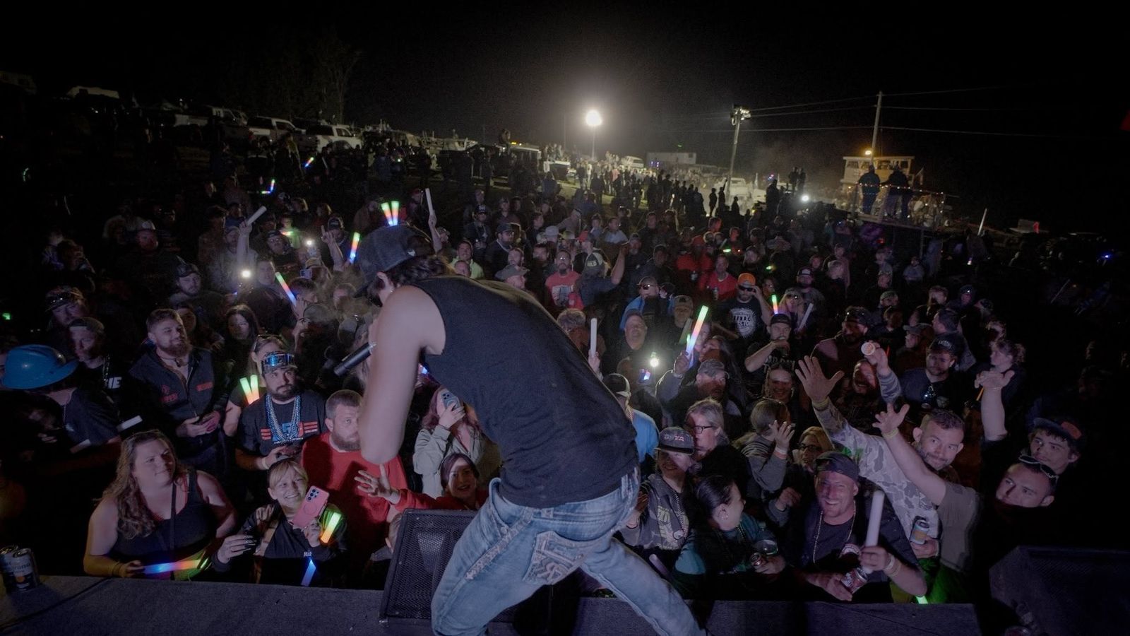 Night show — the crowd lit up