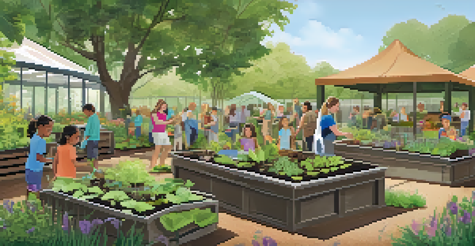 A family-friendly workshop in a botanical garden focused on composting activities.