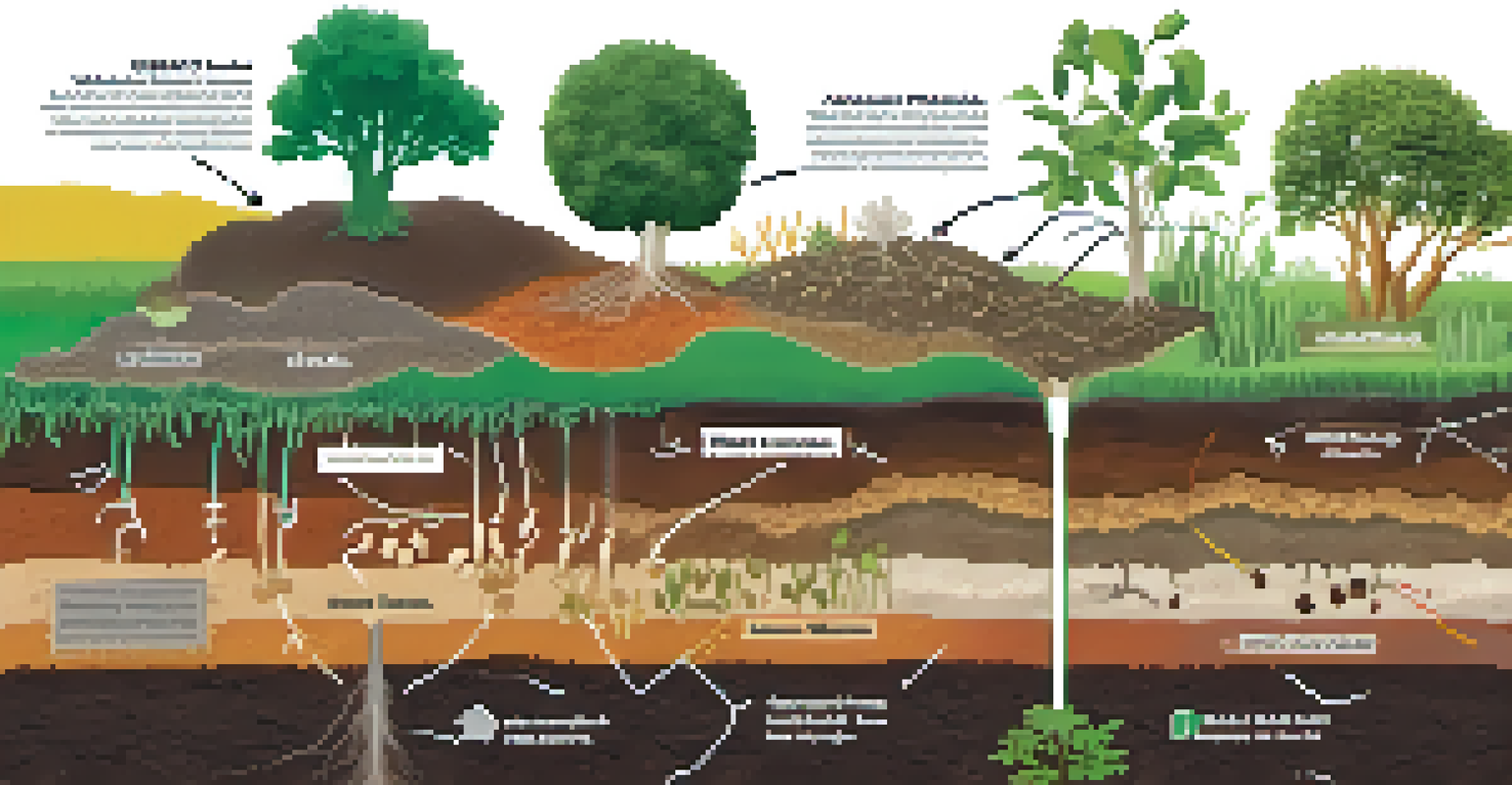 An infographic illustrating the connection between healthy soil and plant microbiomes with labeled sections and arrows.
