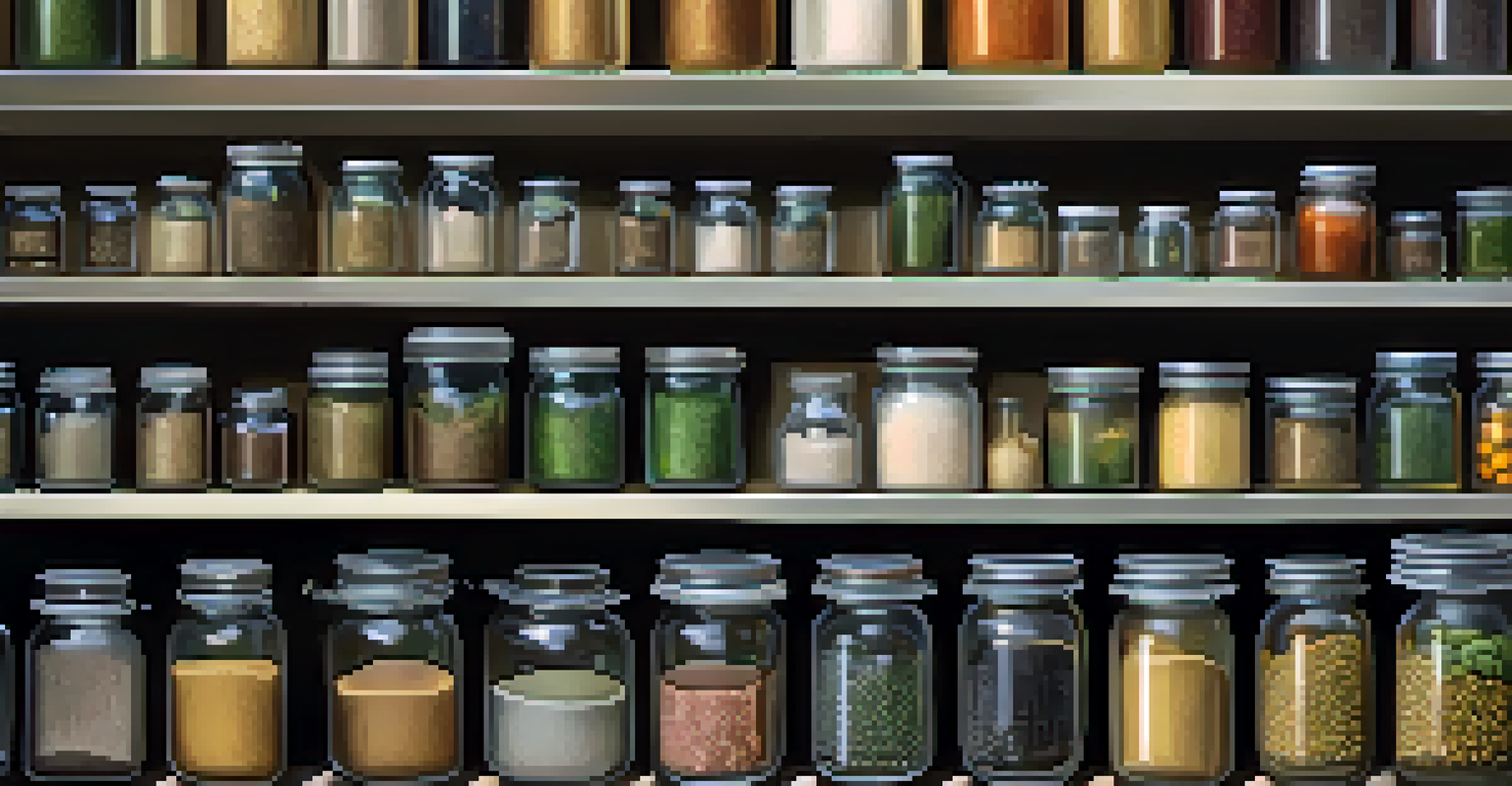 Close-up of a seed bank with jars of seeds, showcasing the importance of preserving plant diversity.