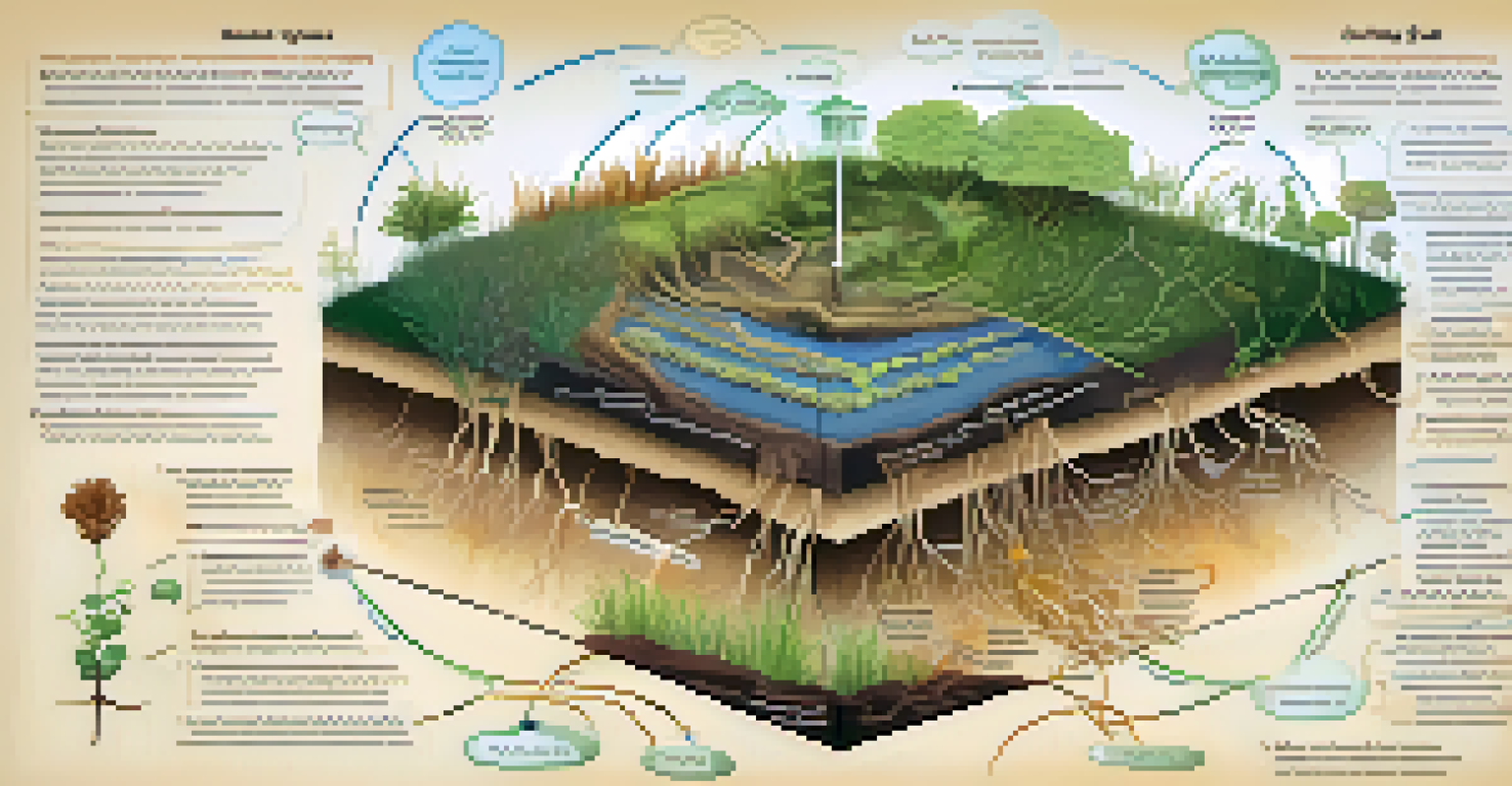 An educational diagram showing nutrient cycling with mycorrhizal fungi and plant roots.