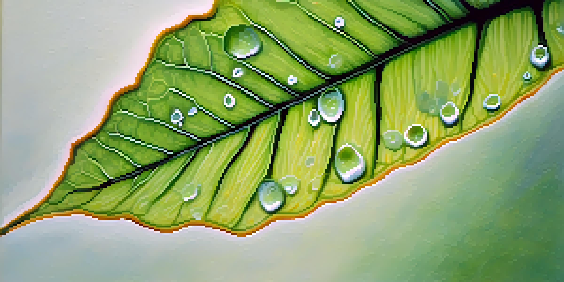 A close-up view of a leaf with white powdery mildew spots on it, surrounded by blurred green foliage.