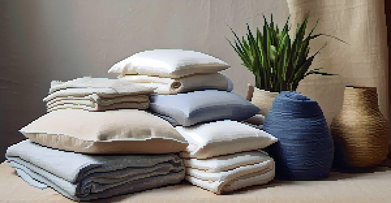 An arrangement of different plant-based textiles like bamboo and linen in a natural setting, highlighting their textures.