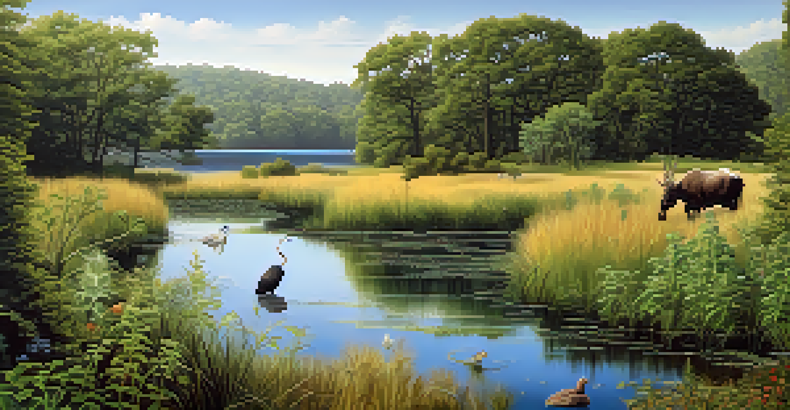 A landscape divided into a flourishing native ecosystem and an area dominated by invasive plants.