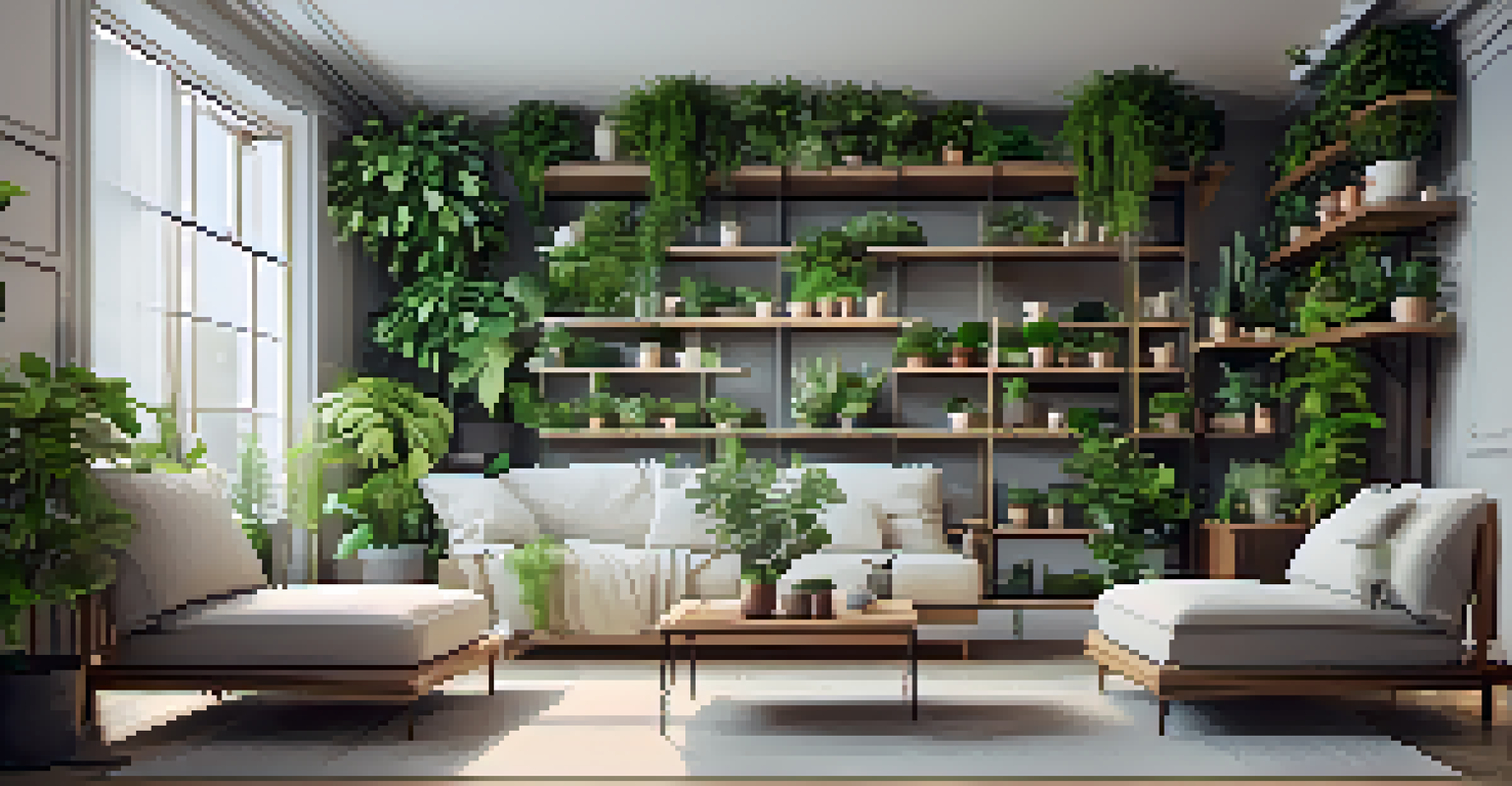 An elegant indoor space with vertical planters, soft lighting, and a cozy chair for relaxation.