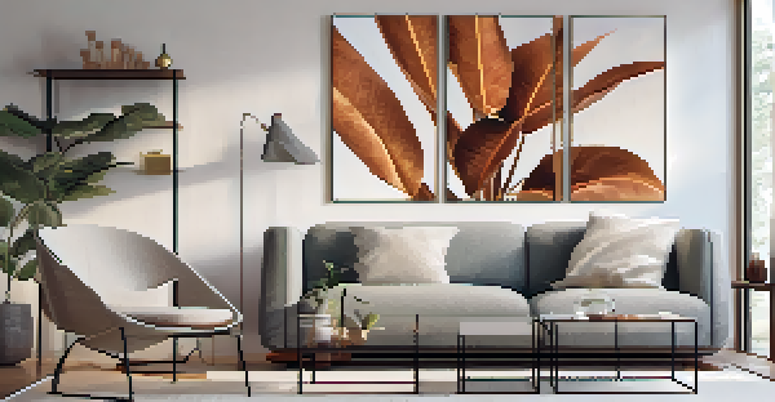 A close-up of a rubber plant's glossy leaves with water droplets in a cozy living room setting, emphasizing the plant's beauty and texture.