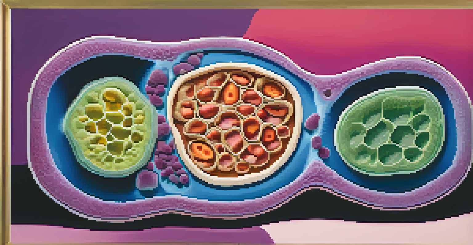 A stylized illustration of a plant cell undergoing mitosis, with vibrant colors and detailed cell walls, emphasizing calcium's role in plant structure.