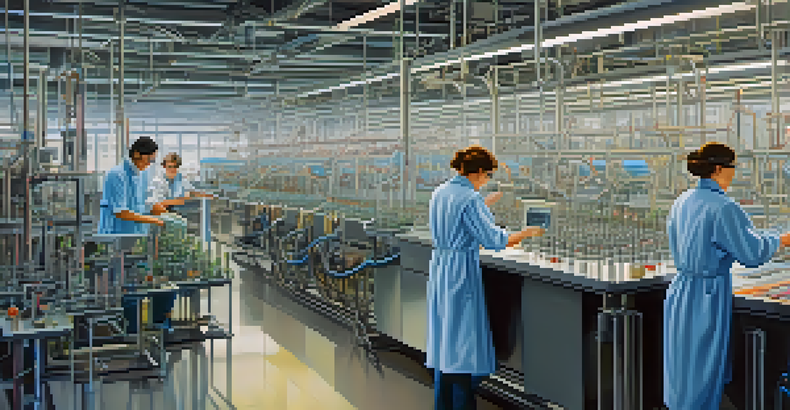 Scientists in a laboratory working on bioengineering plant fibers for textile production.