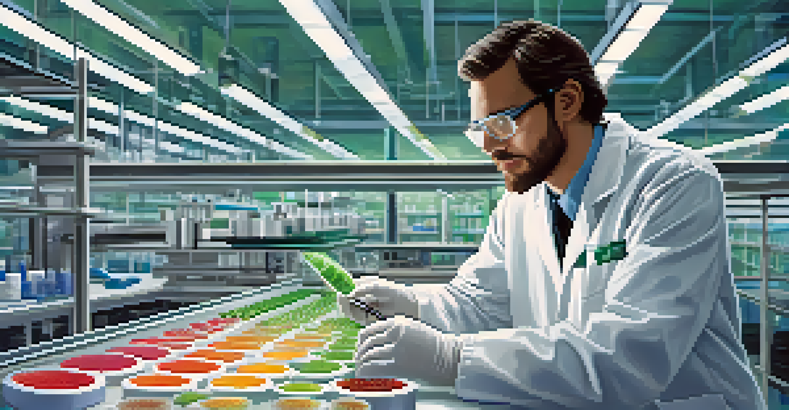 A scientist in a laboratory examining genetically modified plant cells in a petri dish.