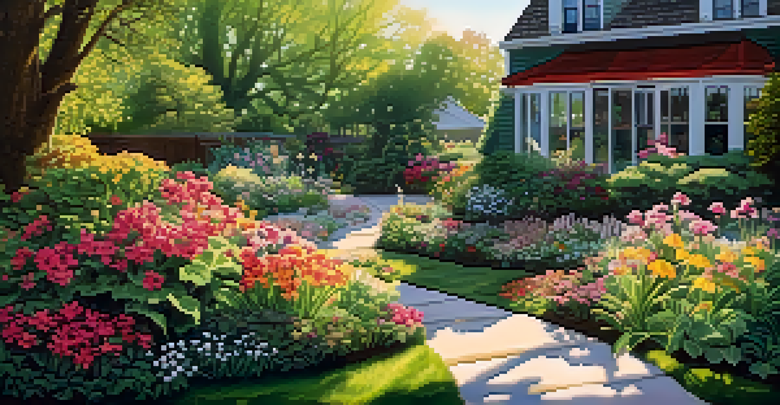A colorful garden with flowers blooming and ethylene gas illustrated as a mist around them, under sunlight.