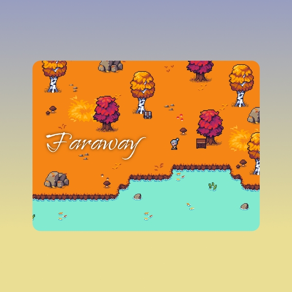 Promo image of the game Faraway, showing the game's logo and visuals.