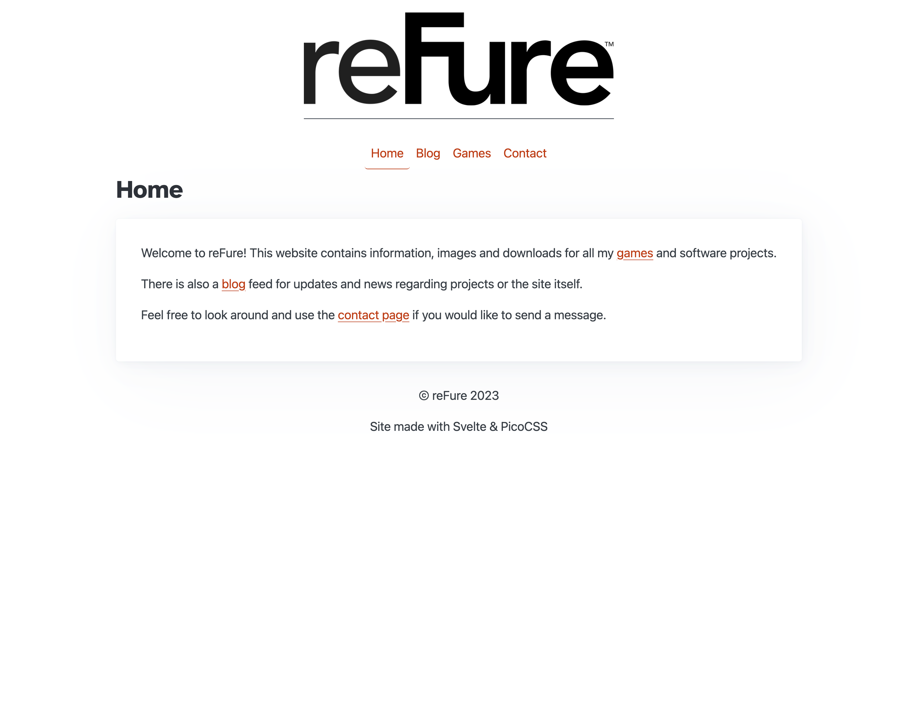 Screenshot of the homepage of the reFure website.