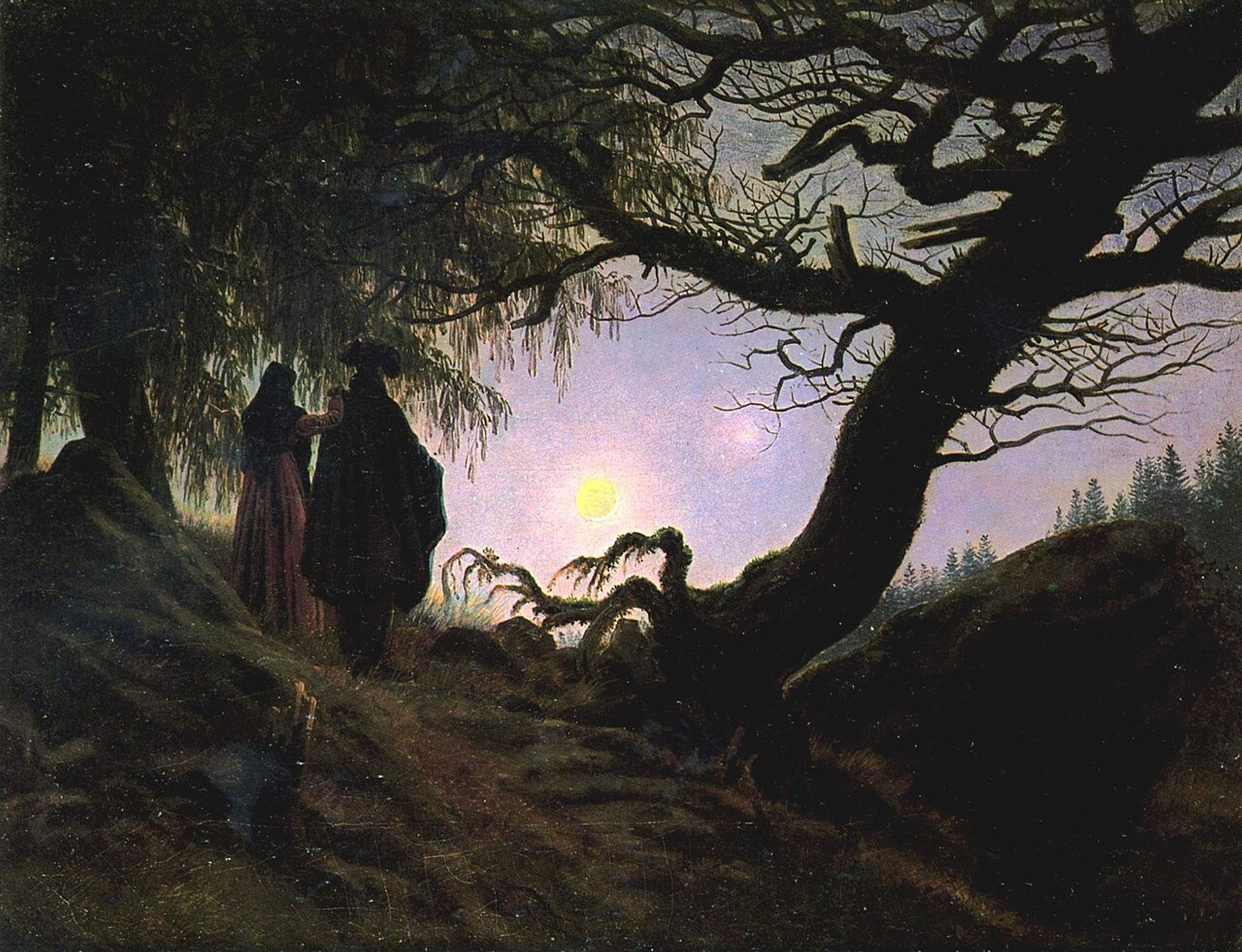 Caspar David Friedrich, Casal contemplando a lua (1830–35)