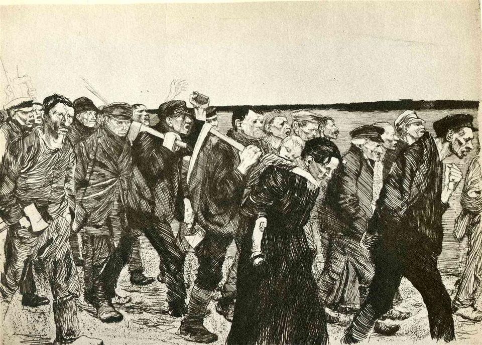 Käthe Kollwitz — Os Tecelões (1897)
