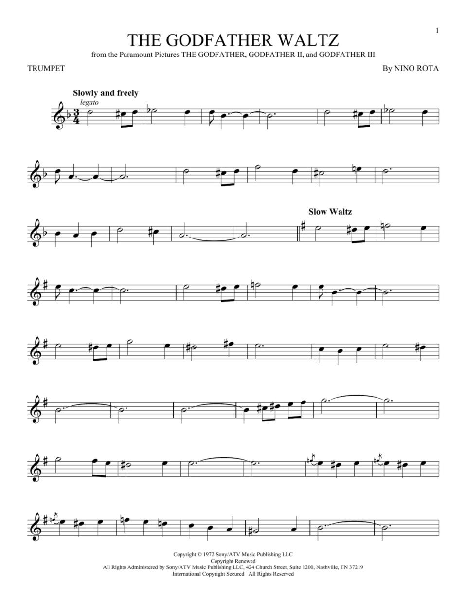 godfather waltz partitura