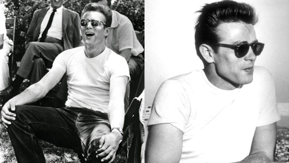 James Dean usando camisetas brancas