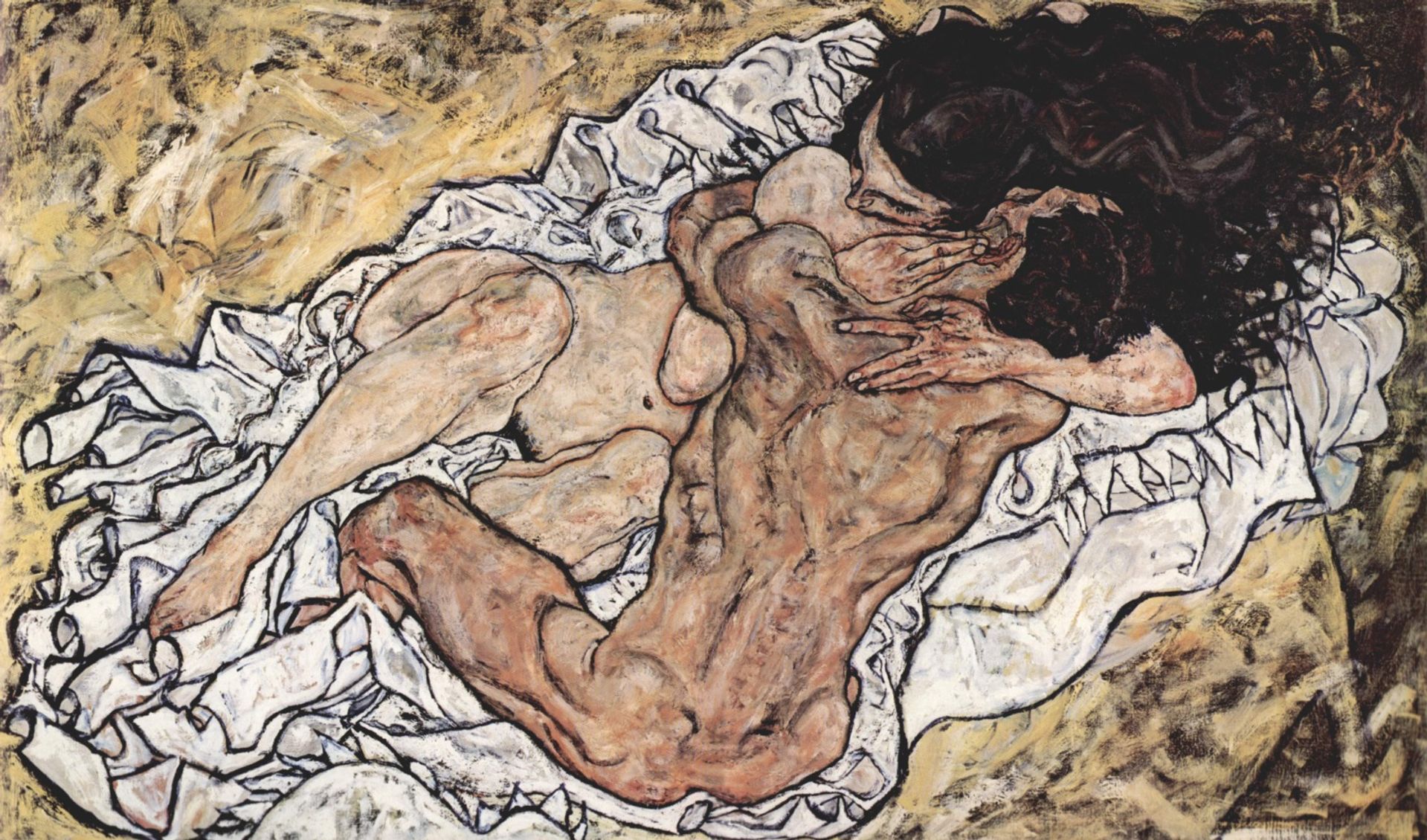 Egon Schiele, O Abraço (Amantes II) (1917)