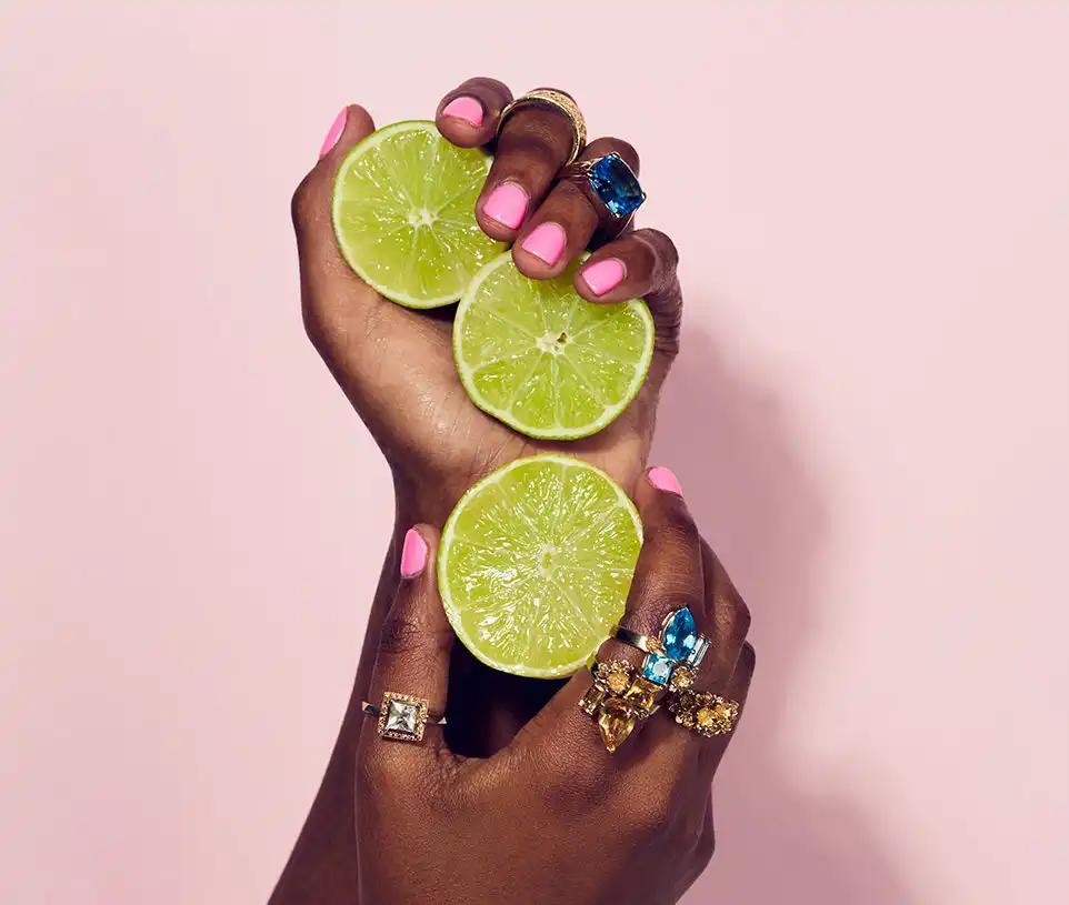 limes being squeezed