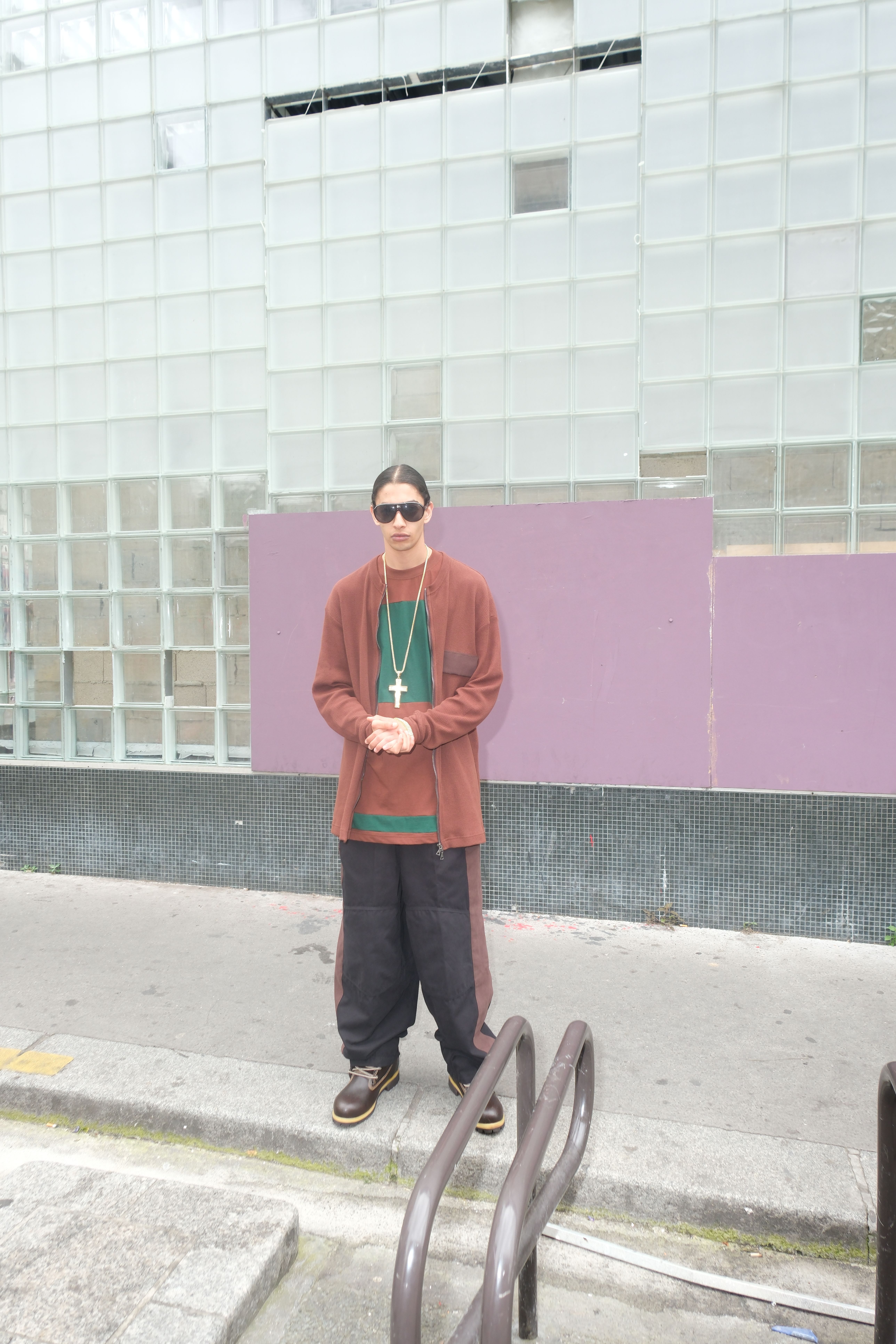 LOGO ZIP UP, CONTRASTING PANELING TEE & TRACK TROUSERS