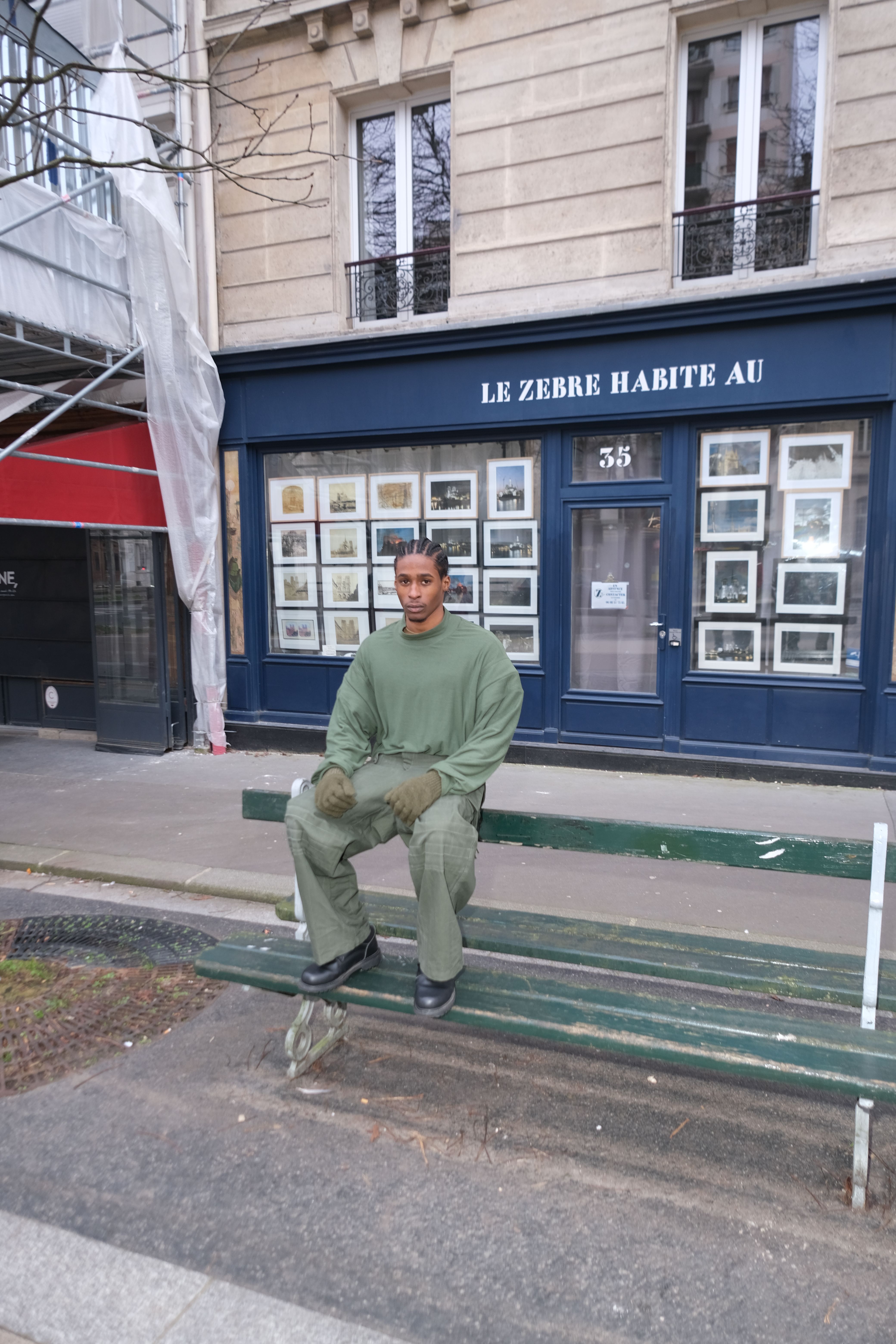 PADDED SHOULDERS LONG SLEEVE AND CADET TROUSERS