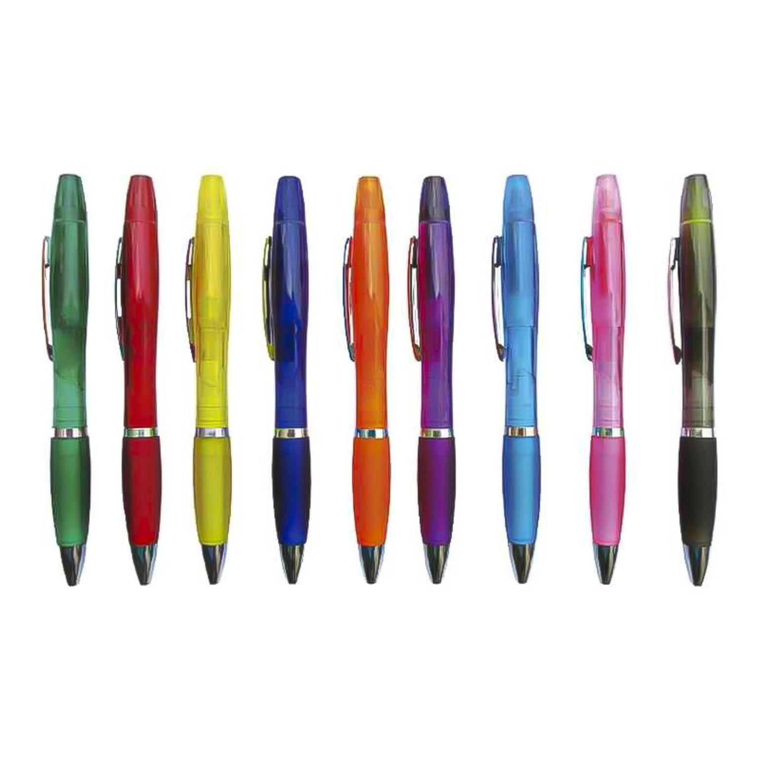 Imagen del producto: Lapicero Plástico Transparente Con Resaltador