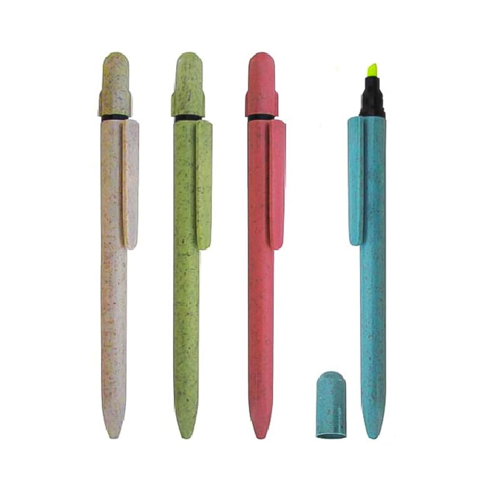 Imagen del producto: Lapicero Plástico Fibra de Trigo con Resaltador