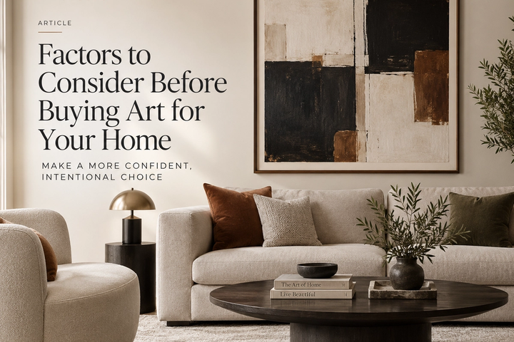 Image of a living room with art