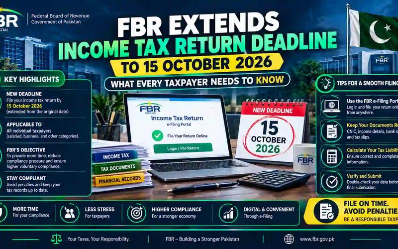 FBR Tax Return Deadline Extended to October 15, 2026