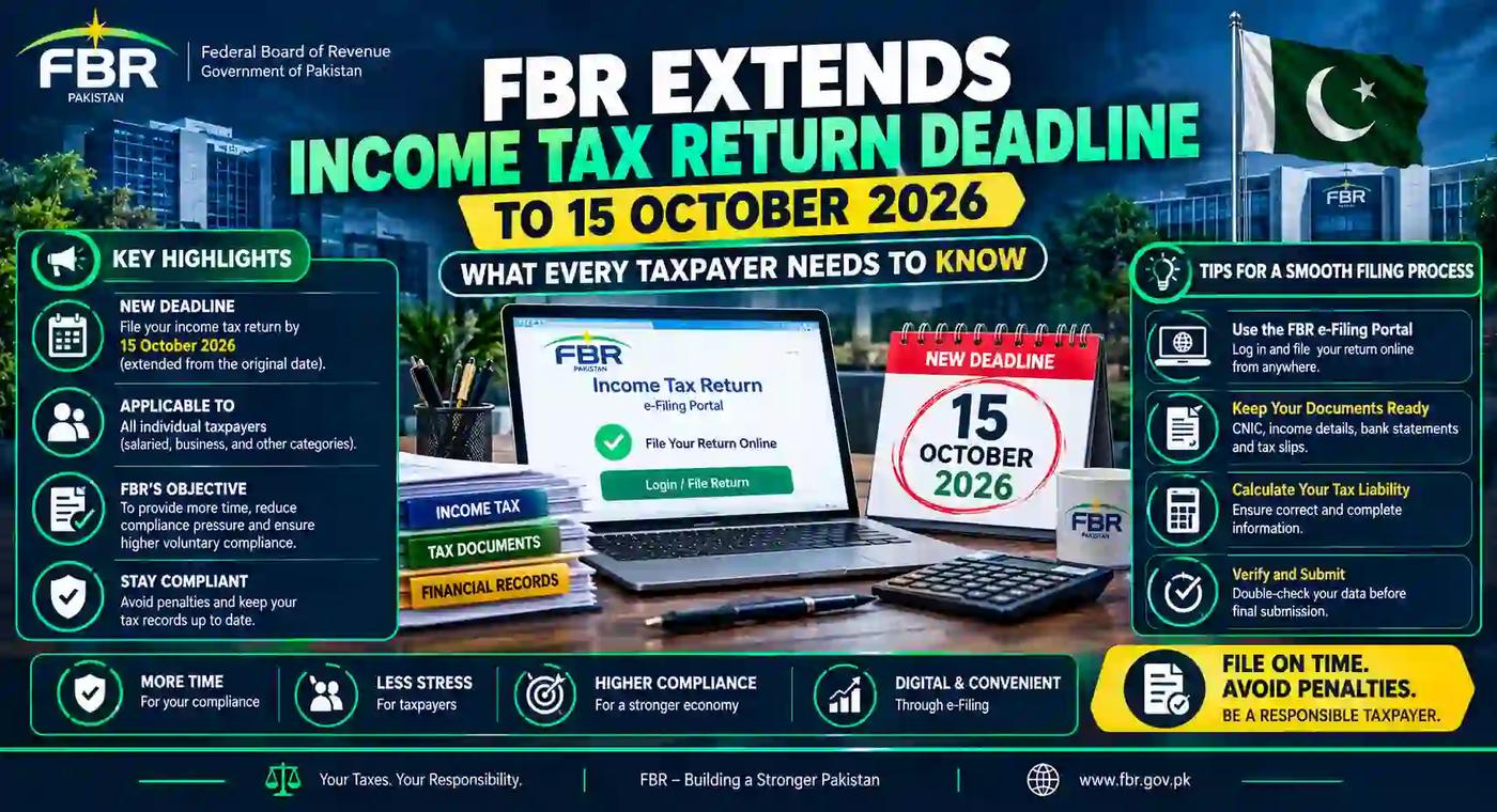 FBR Tax Return Deadline Extended to October 15, 2026