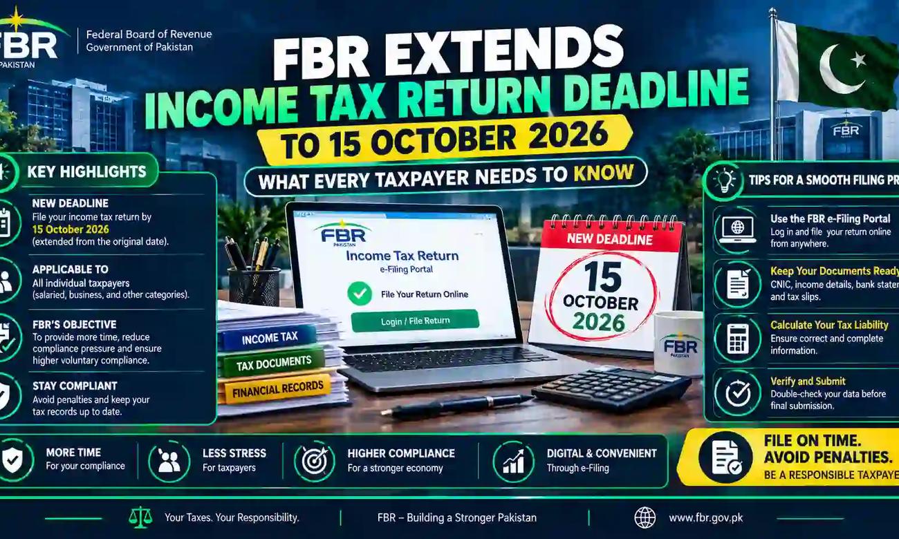 FBR Tax Return Deadline Extended to October 15, 2026