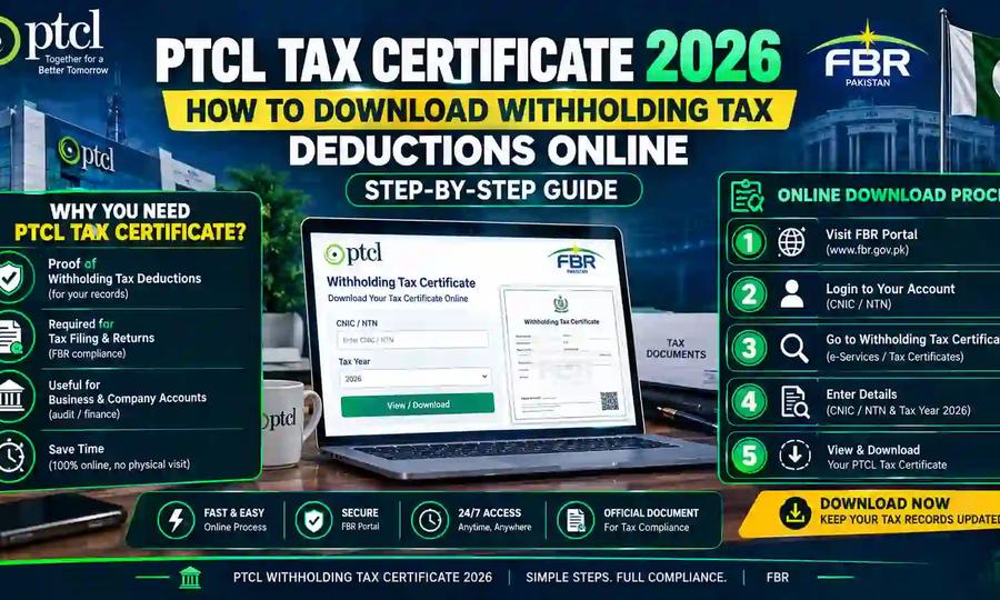 PTCL Tax Certificate 2026: How to Download Withholding Tax Deductions Online