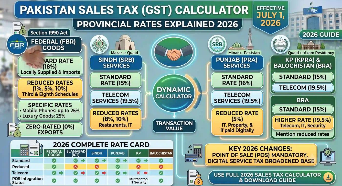 Pakistan Sales Tax Calculator GST Rates by Province Explained 2026