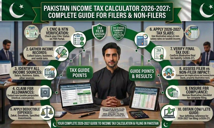 Pakistan Income Tax Calculator 2026-27 FBR Slabs Guide