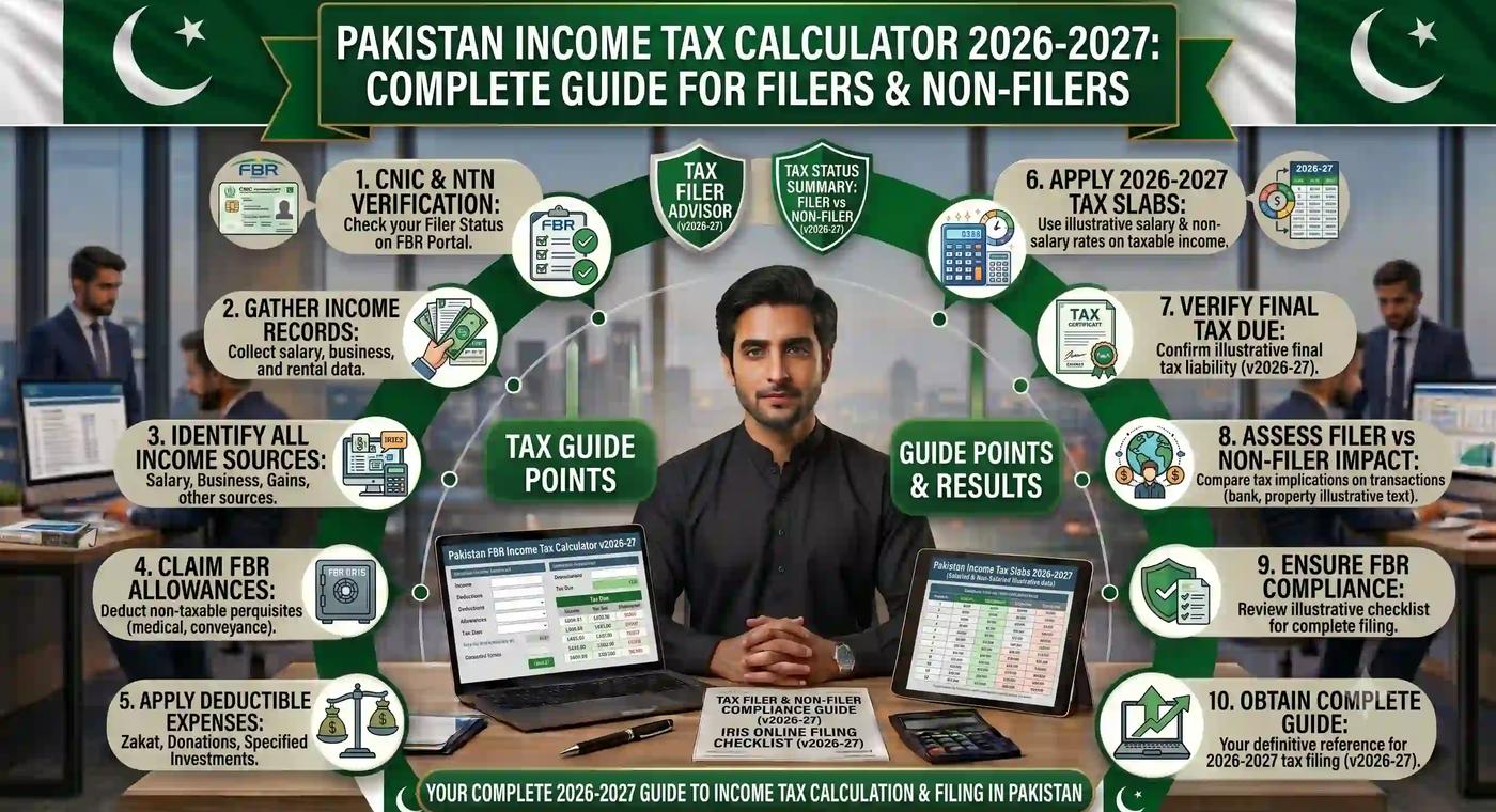 Pakistan Income Tax Calculator 2026-27 FBR Slabs Guide