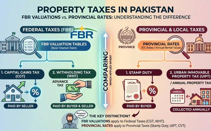 Understanding Property Taxes in Pakistan FBR Valuations vs. Provincial Rates