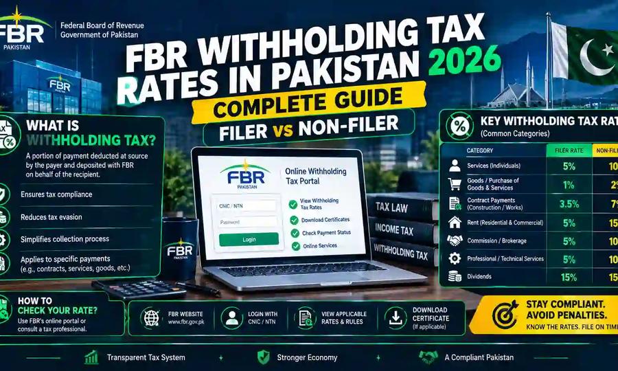 FBR Withholding Tax Rates in Pakistan 2026 Complete Guide (Filer vs Non-Filer)