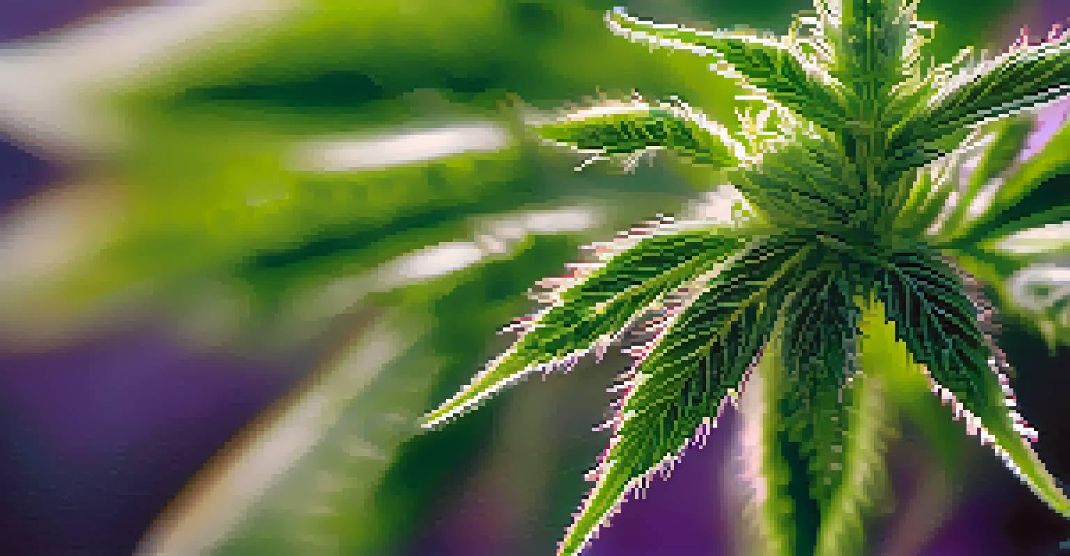 A close-up of a cannabis bud covered in trichomes, showcasing its vibrant colors and details in natural light.