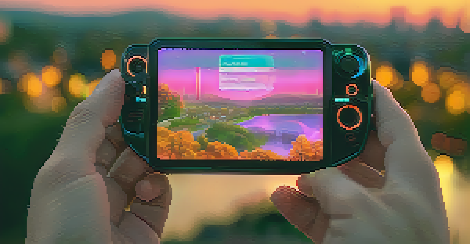 A person holding a futuristic biosensor device that displays THC levels, set against a picturesque park during sunset.
