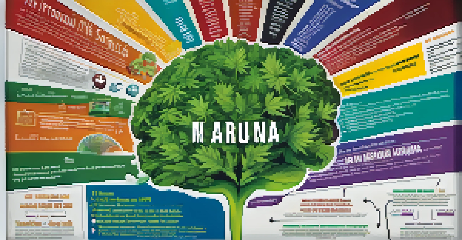 A school hallway poster displaying information about the risks of marijuana use among youth, with colorful graphics and positive messaging.